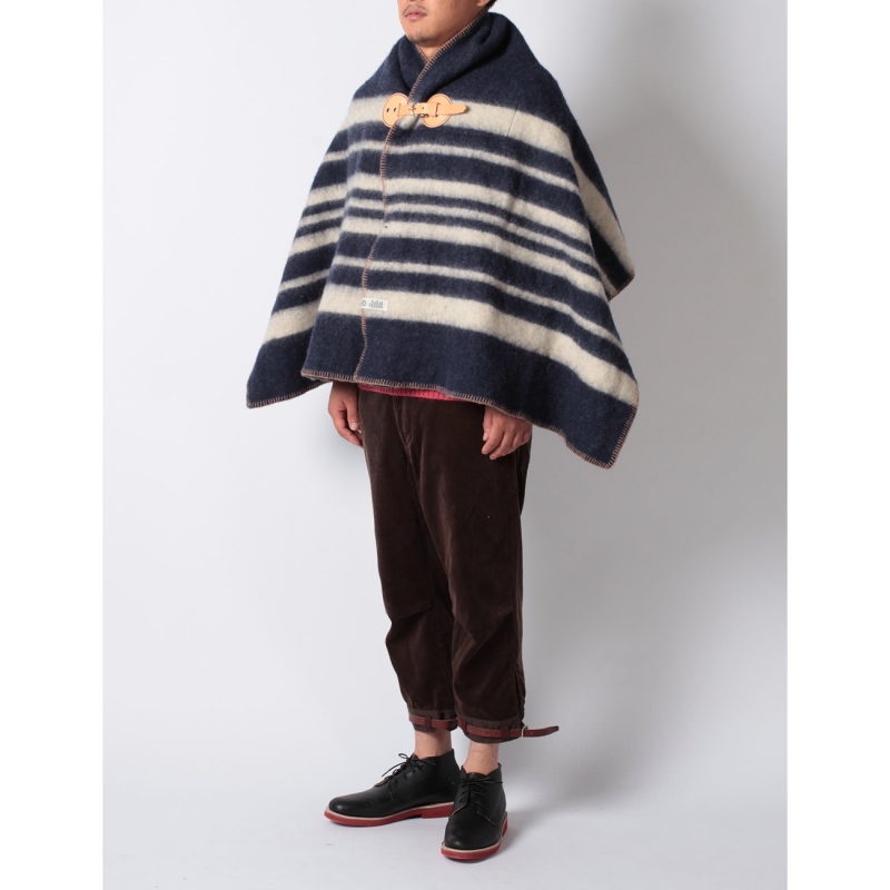 HORSE BLANKET RESEARCH ウールケープ RESEARCH|Horse Blanket 1/2 - Navy×Ivory | 通販 - 正規取扱店 | COLLECT