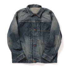 INTERIM / インテリム | CLASSIC HEAVY KIBATA SHUTTLE / HYPER BIG WWII 1ST DENIM JACKET - C.Navy