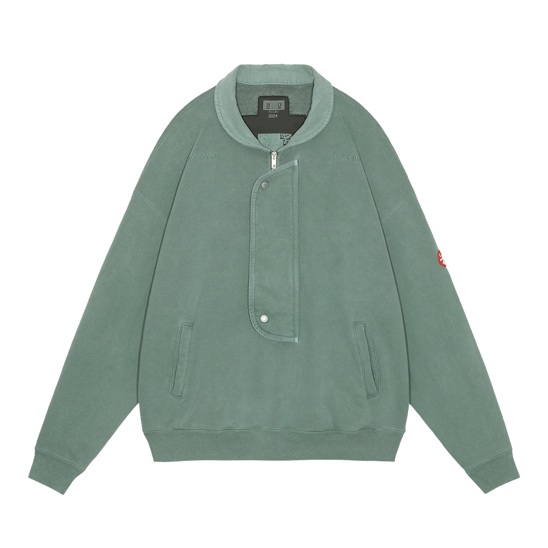 OVERDYE COLLARED HALF ZIP - Green