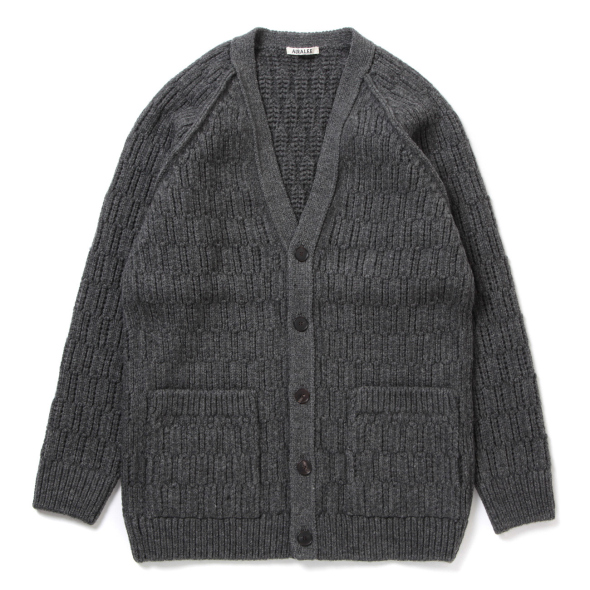 AURALEE / オーラリー | WOOL CORD RIB KNIT CARDIGAN 