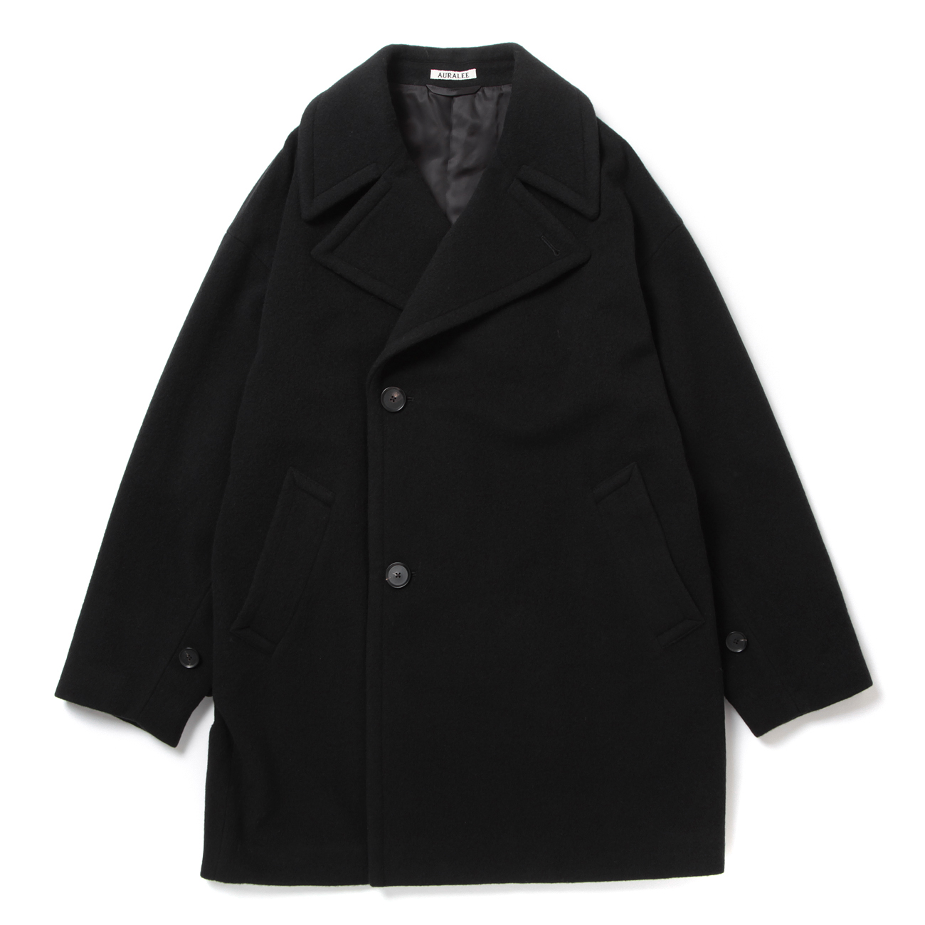 CASHMERE WOOL MOSSER HALF COAT (レディース) - Black