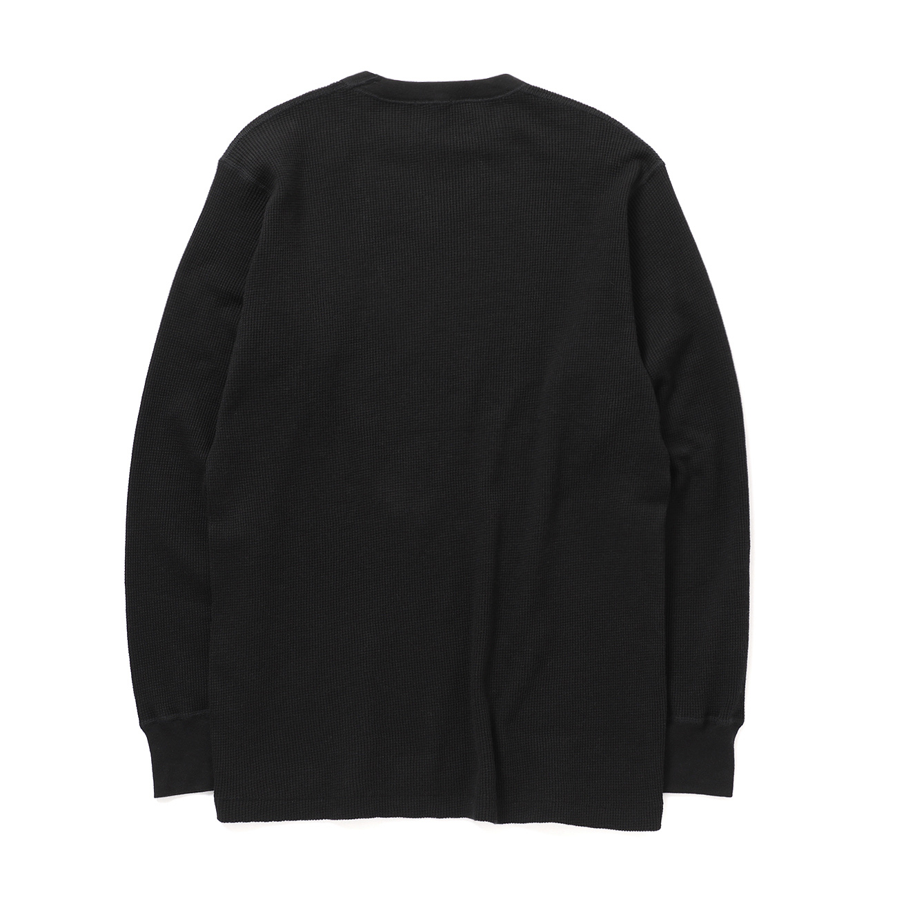 美品 定番 john smedley isis黒 L コモリ アプレッセ COMOLI / コモリ | コットンカシミヤ ワッフル長袖クルー - Black