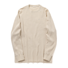 COMOLI / コモリ | コットンカシミヤ ワッフル長袖クルー - Ecru