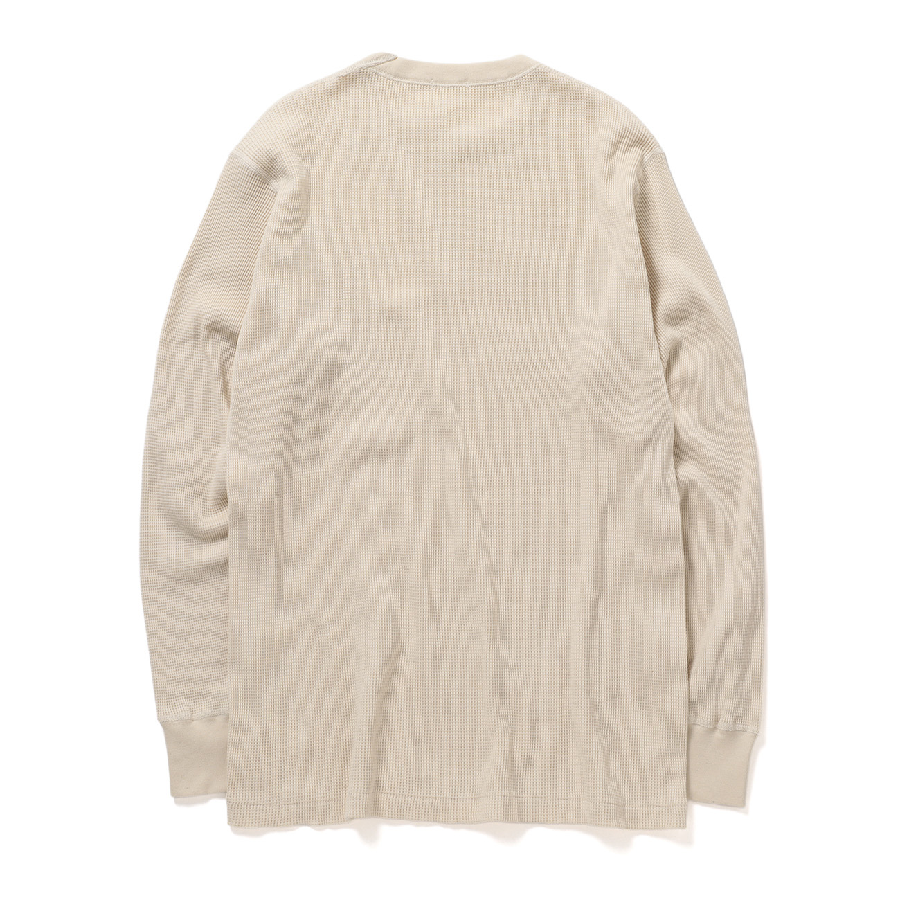 COMOLI / コモリ | コットンカシミヤ ワッフル長袖クルー - Ecru