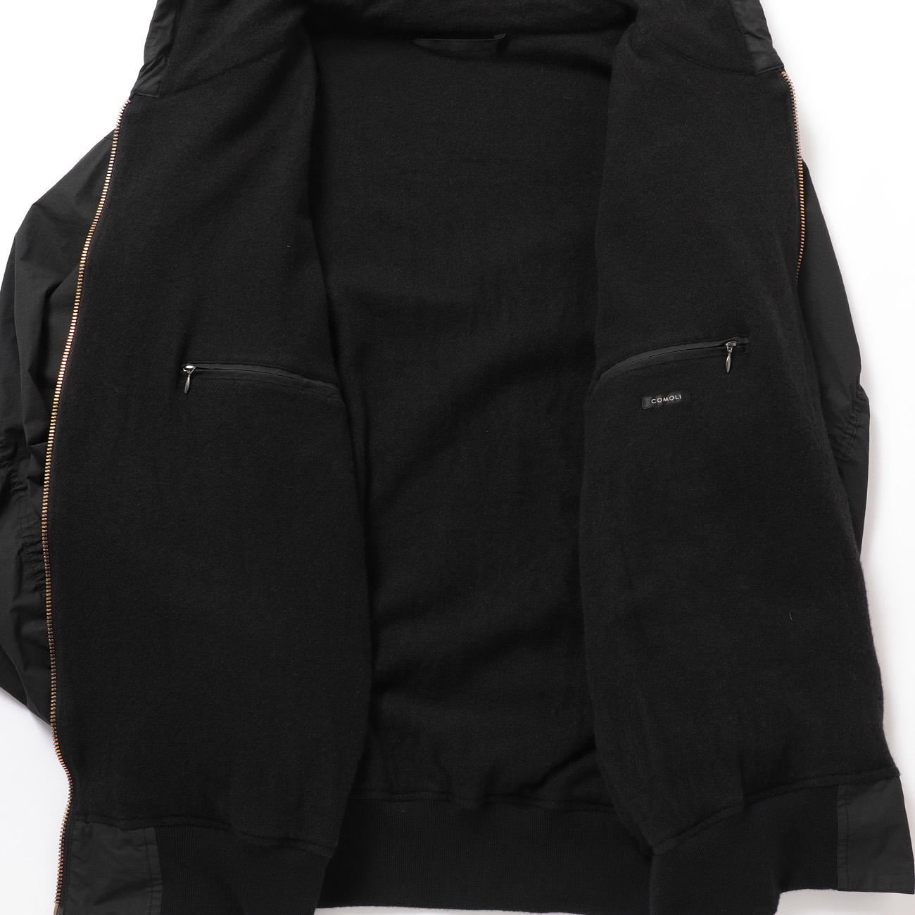 COMOLI / コモリ | コットンナイロン ジップパーカ - Black | 通販