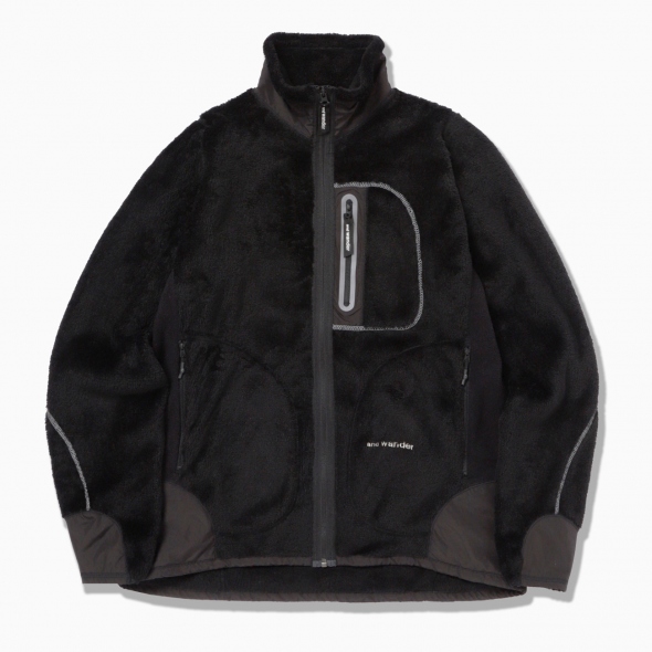 and wander / アンドワンダー | high loft fleece jacket - Black 