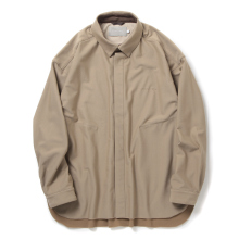 SNAP-DOWN COLLAR WARM SHIRT - Mocha