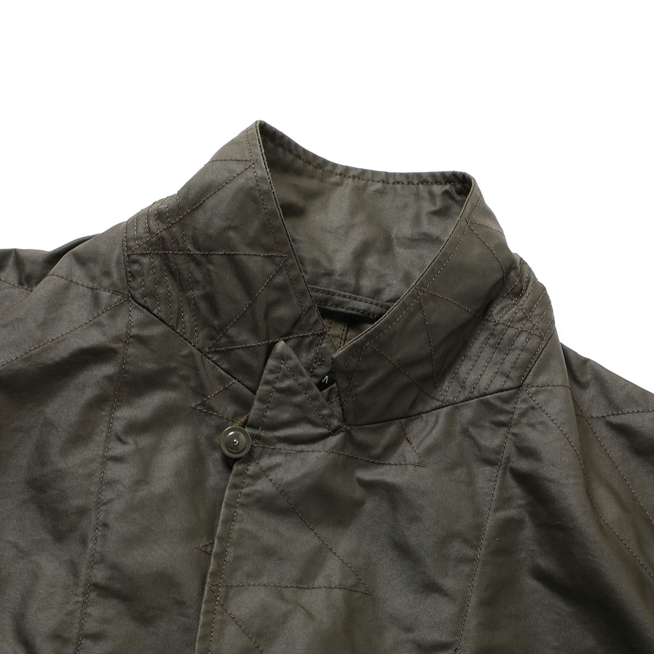 Bedford Jacket - Nyco Coated Cloth - Olive 襟
