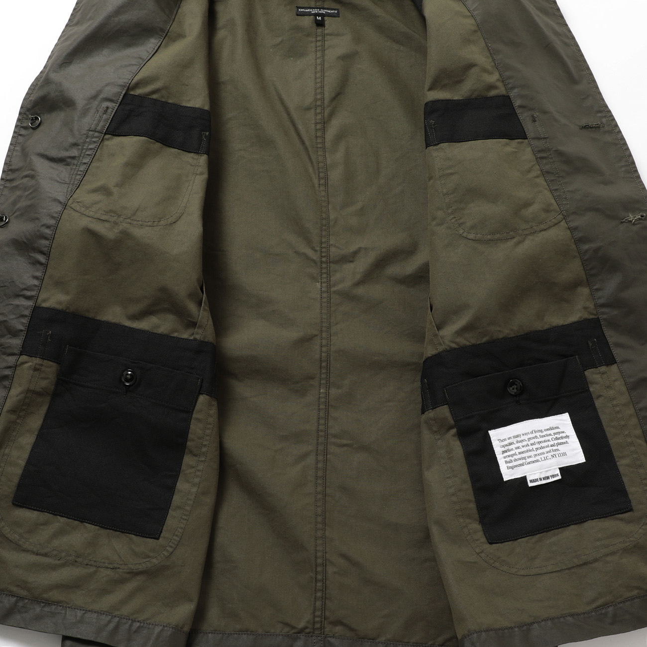 Bedford Jacket - Nyco Coated Cloth - Olive 裏地