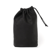 Aeta / アエタ | DA129 Double Faced CYLINDER DRAWSTRING POUCH - Black