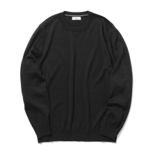 GIM / ジム | 14G エクストラファイン 天竺 クルーネック - Black