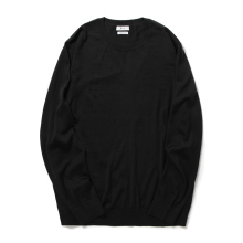 GIM / ジム | Super140's 30G Crew Neck Knit - Black