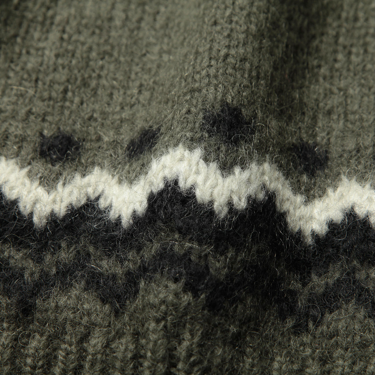 BATONER / バトナー | MOHAIR NORDIC CREW NECK (メンズ) - Khaki