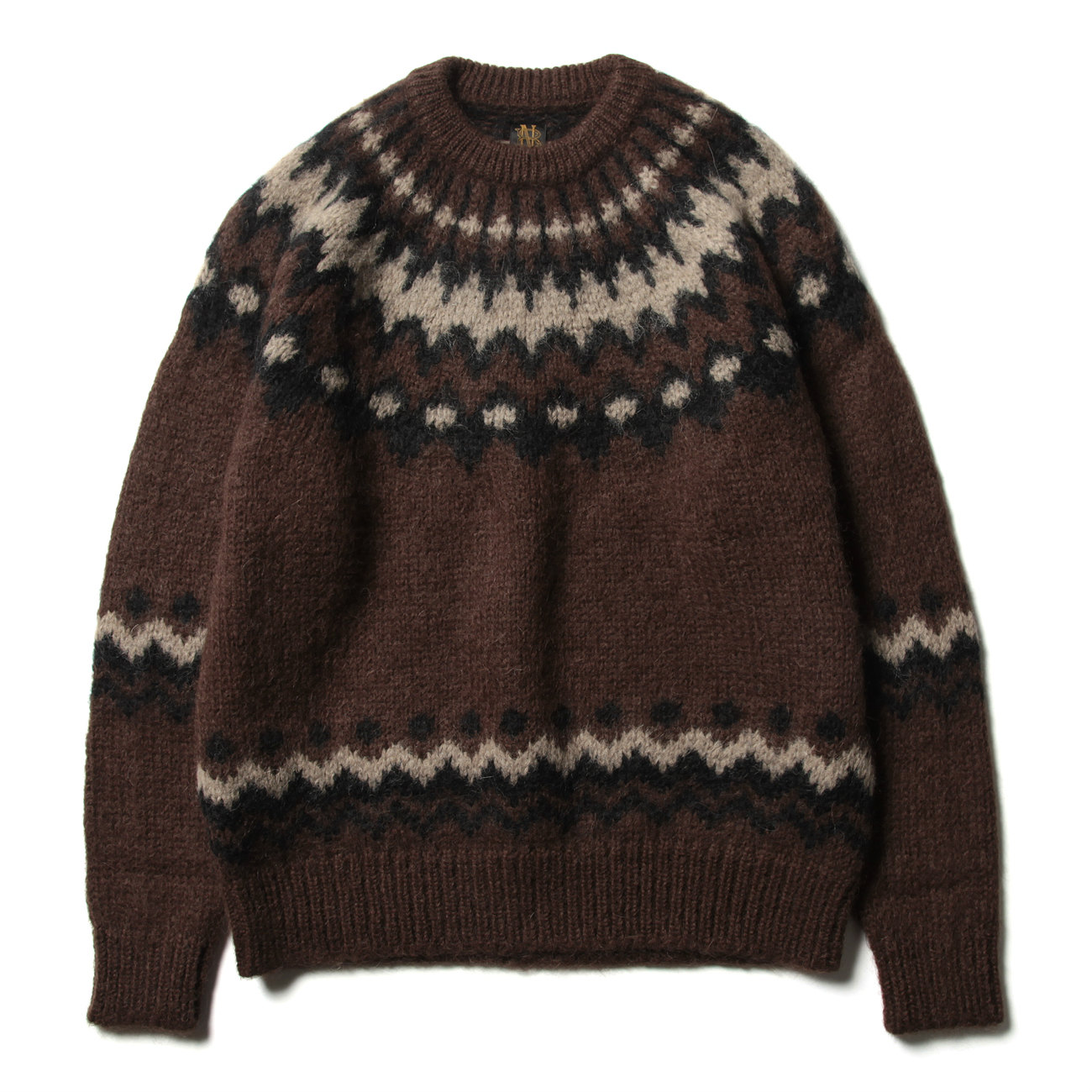 BATONER / バトナー | MOHAIR NORDIC CREW NECK (メンズ) - Brown