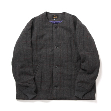 Needles / ニードルズ | Quilted Crew Neck Jacket - Wool Windowpane - Charcoal