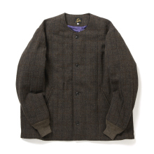 Needles / ニードルズ | Quilted Crew Neck Jacket - Wool Windowpane - Olive