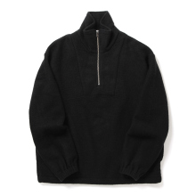 YOKE / ヨーク | WOOL FREECE HALF ZIP PULLOVER - Black