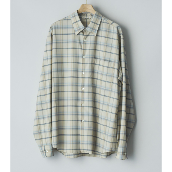 SUPER LIGHT WOOL CHECK SHIRT (メンズ) - Light Beige Check