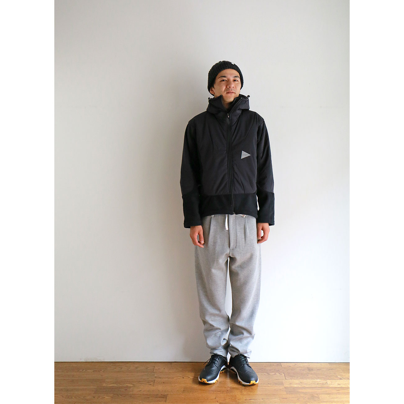 and wander / アンドワンダー|twill fleece jacket - Black | 通販