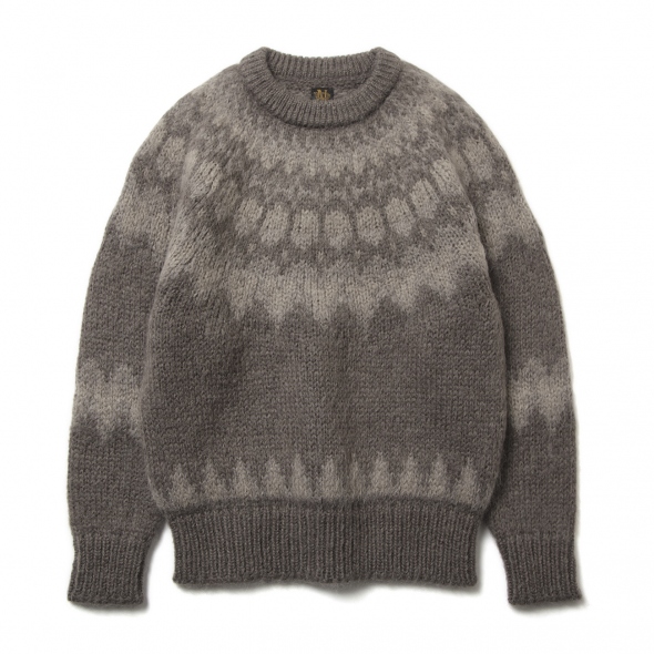 BATONER / バトナー | MOHAIR NORDIC CREW NECK (レディース) - Khaki