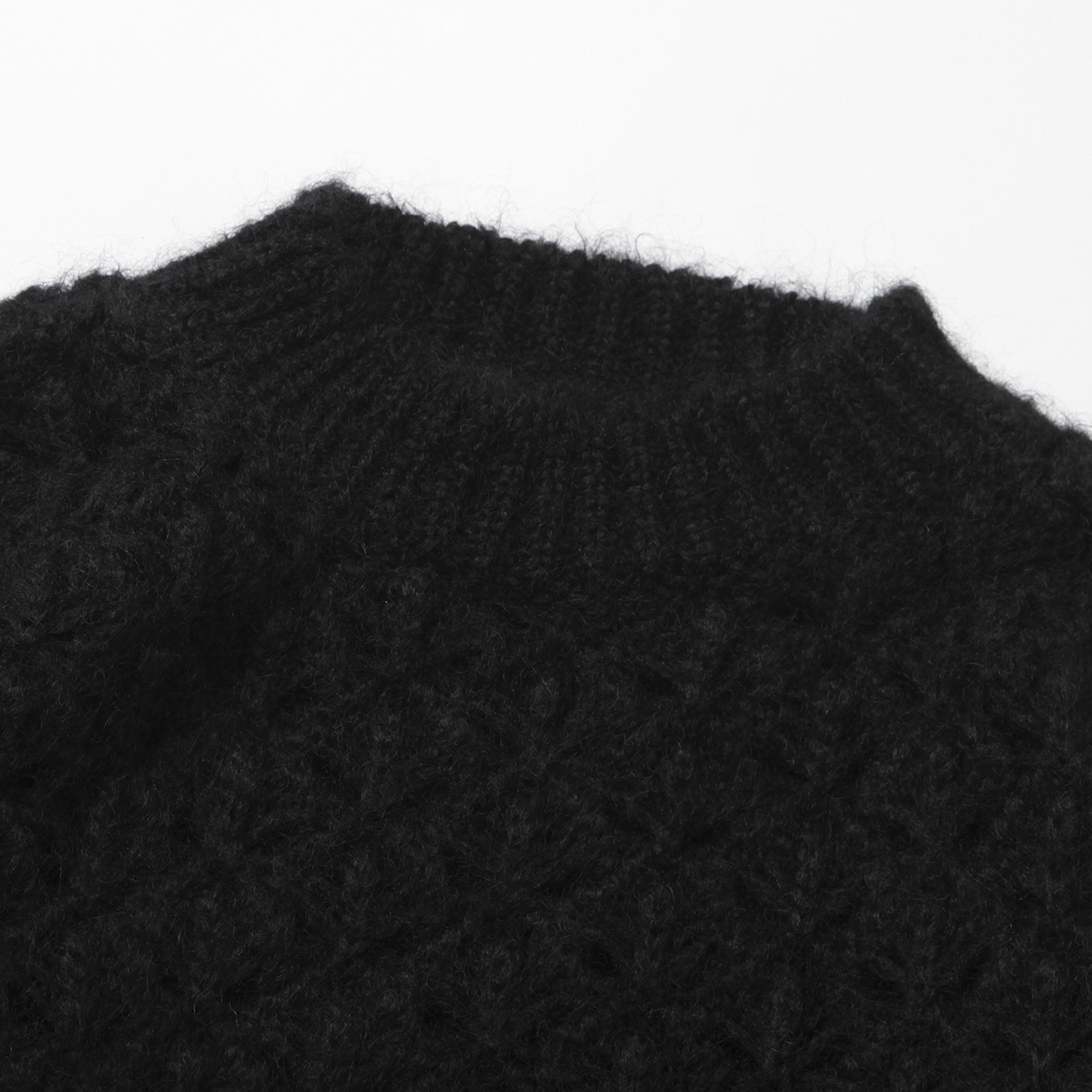 BATONER / バトナー | MOHAIR WOOL LACE CREW NECK (レディース