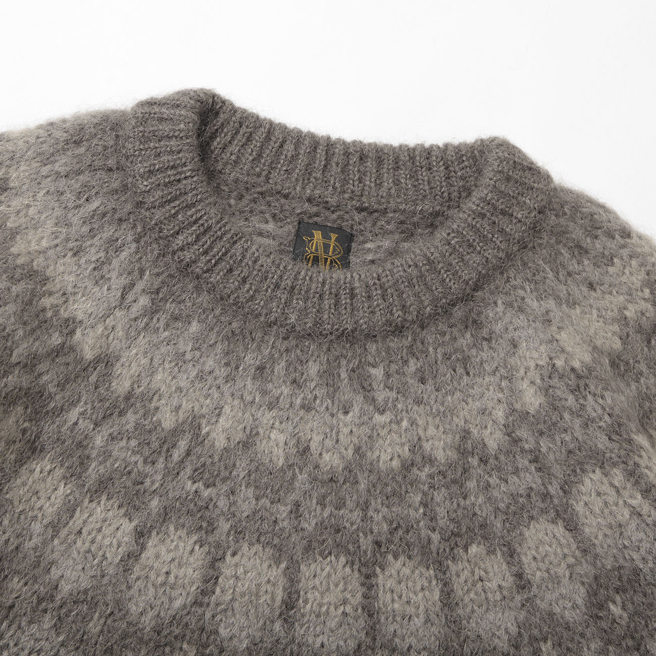 BATONER / バトナー | MOHAIR NORDIC CREW NECK (メンズ) - Khaki ...