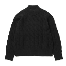 BATONER / バトナー | SUPREME LAMB CABLE MOCK NECK (レディース) - Black