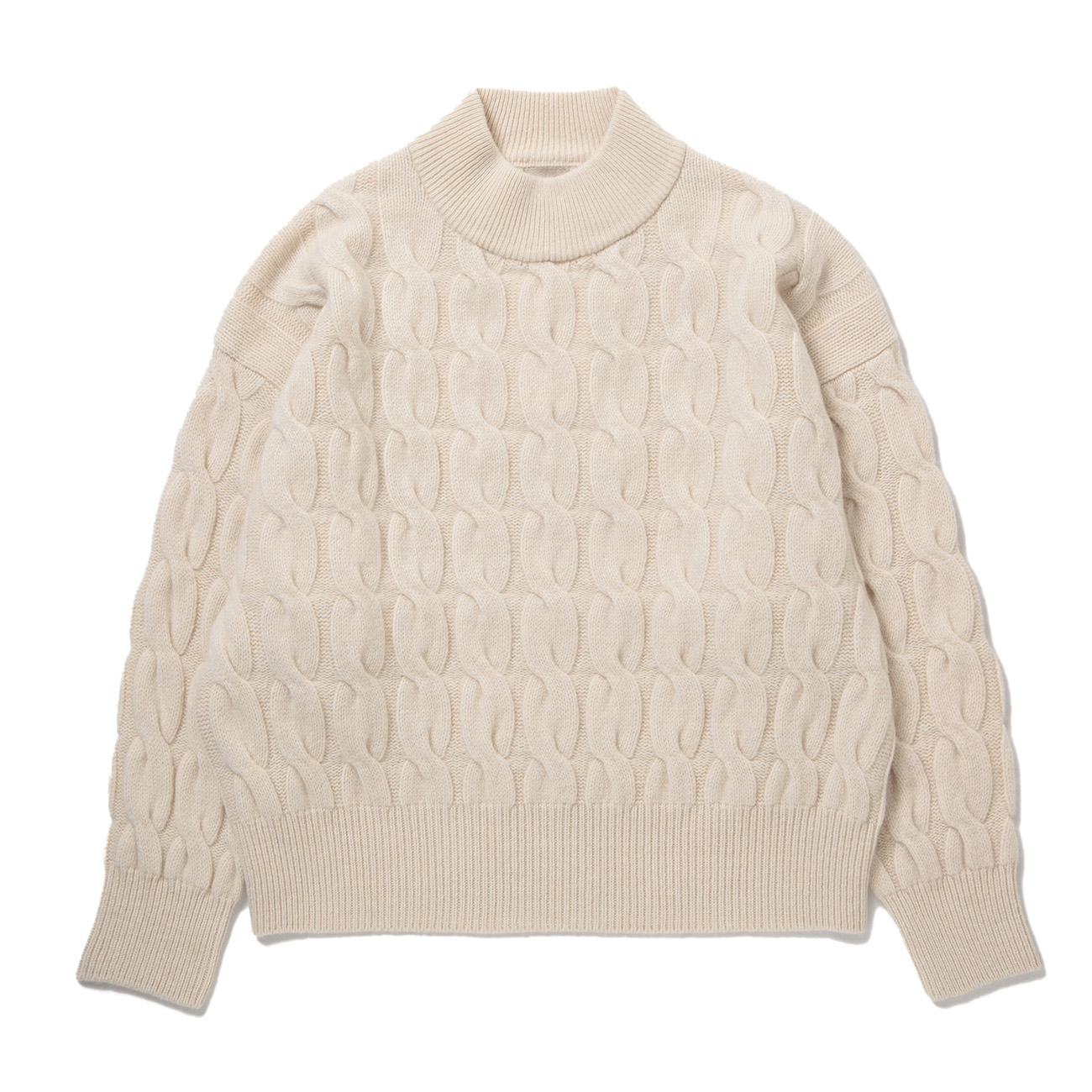 BATONER / バトナー | SUPREME LAMB CABLE MOCK NECK (レディース
