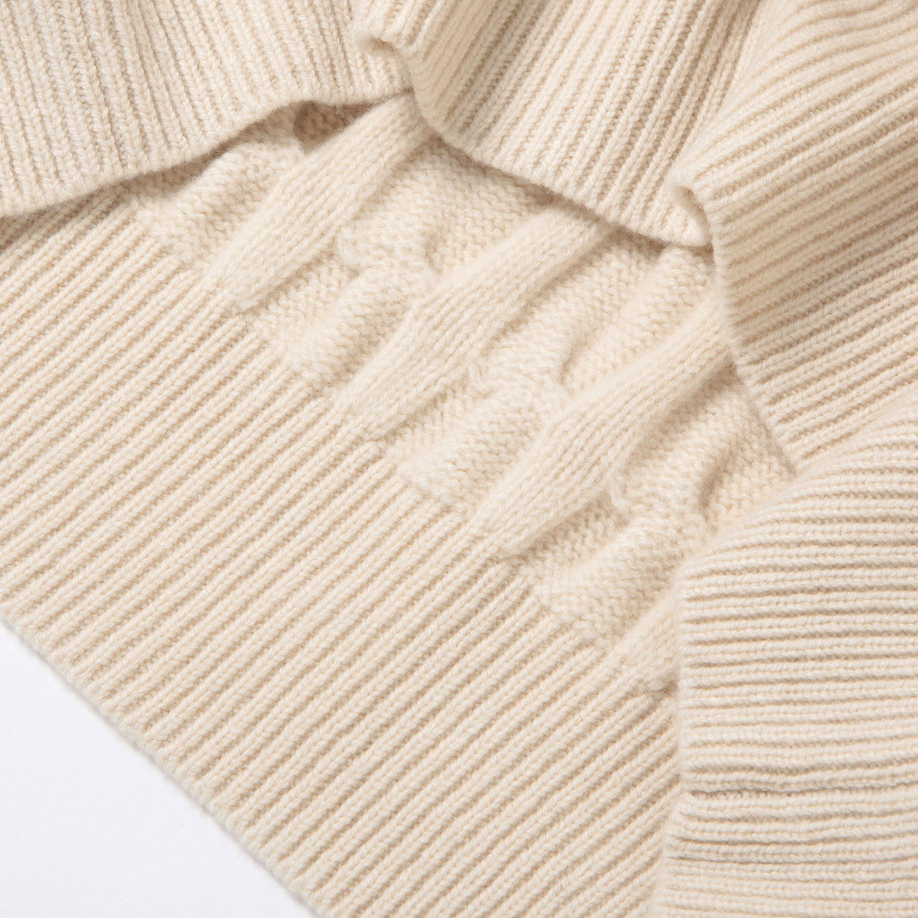 BATONER / バトナー | SUPREME LAMB CABLE MOCK NECK (レディース