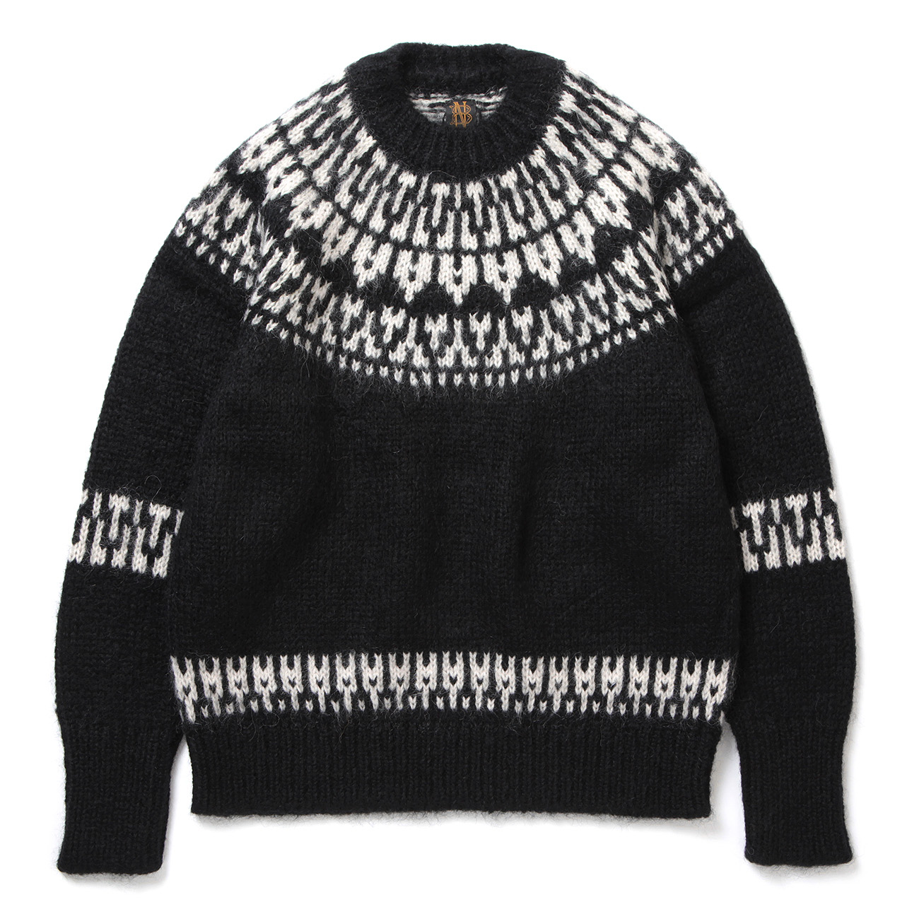 BATONER / バトナー | MOHAIR NORDIC CREW NECK (メンズ) - Black