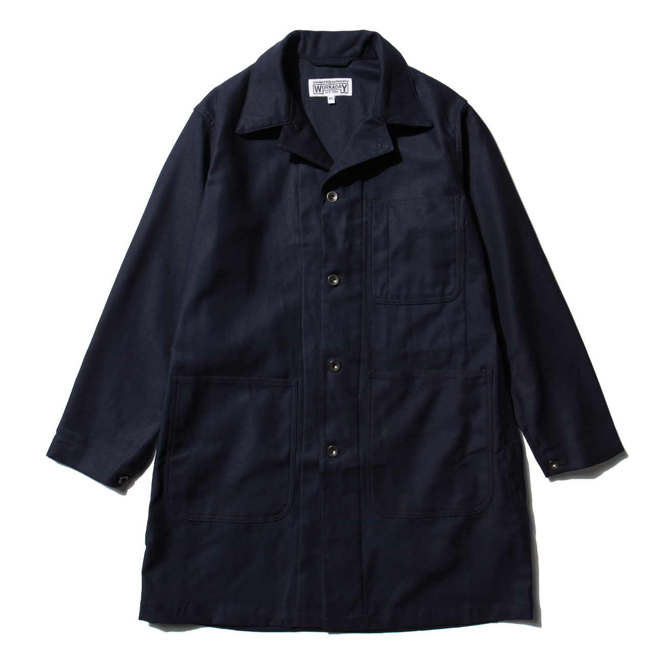 ENGINEERED GARMENTS / エンジニアドガーメンツ | EG Workaday Shop Coat - Cotton Reversed  Sateen - Dk.Navy | 通販 - 正規取扱店 | COLLECT STORE / コレクトストア