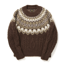 BATONER / バトナー | MOHAIR NORDIC CREW NECK (レディース) - Brown