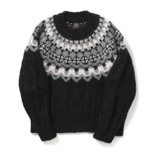 BATONER / バトナー | MOHAIR NORDIC CREW NECK (レディース) - Black