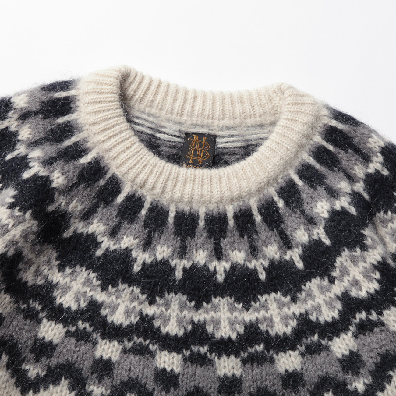 BATONER / バトナー | MOHAIR NORDIC CREW NECK (メンズ) - Ivory