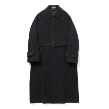 AURALEE / オーラリー | SUPER FINE WOOL MOSSER SOUTIEN COLLAR COAT (メンズ) - Black