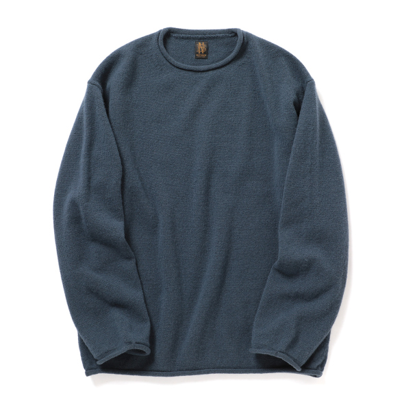 BATONER ニット　ブルーグレー Women's BATONER” SIGNATURE MOCK NECK” GREY BLUE” | Lapel online store