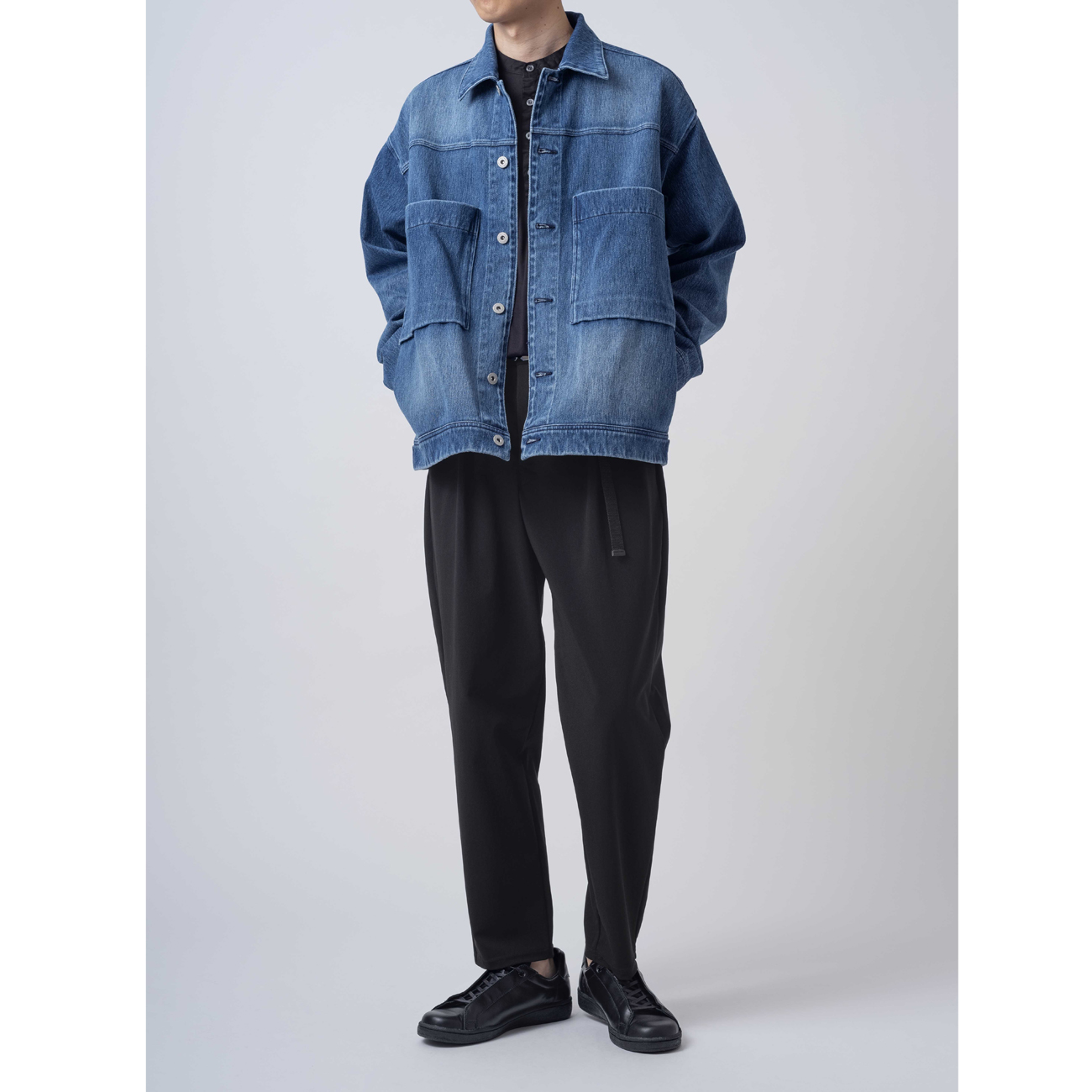 INDIGO TRUCKER JACKET ONE WASHED - Washed Indigo