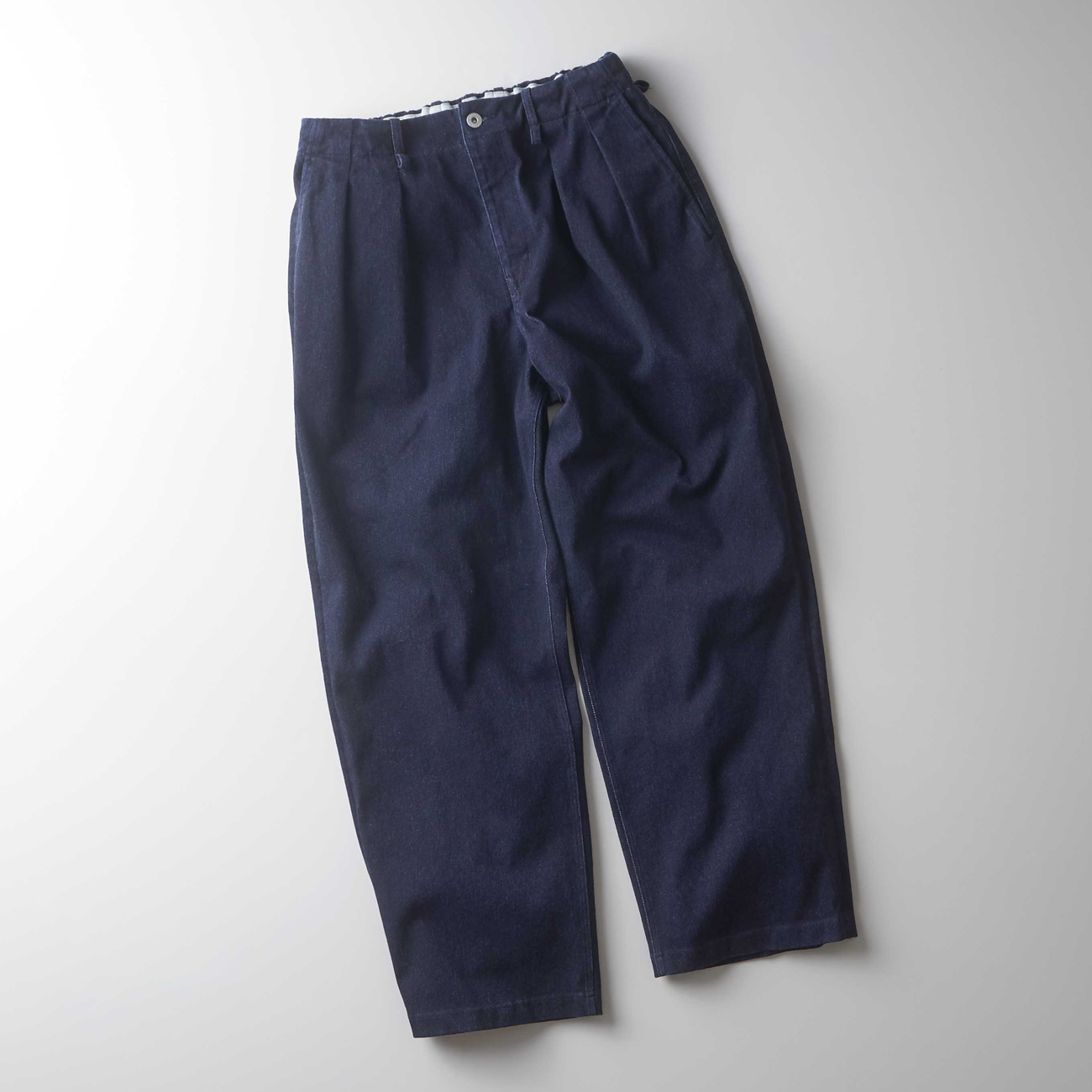 CURLY / カーリー | INDIGO 2TUCK WIDE EZ SLACKS ONE WASHED - Washed