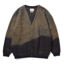 YOKE / ヨーク | LANDSCAPE MOHAIR JACQUARD CARDIGAN - Dark Navy