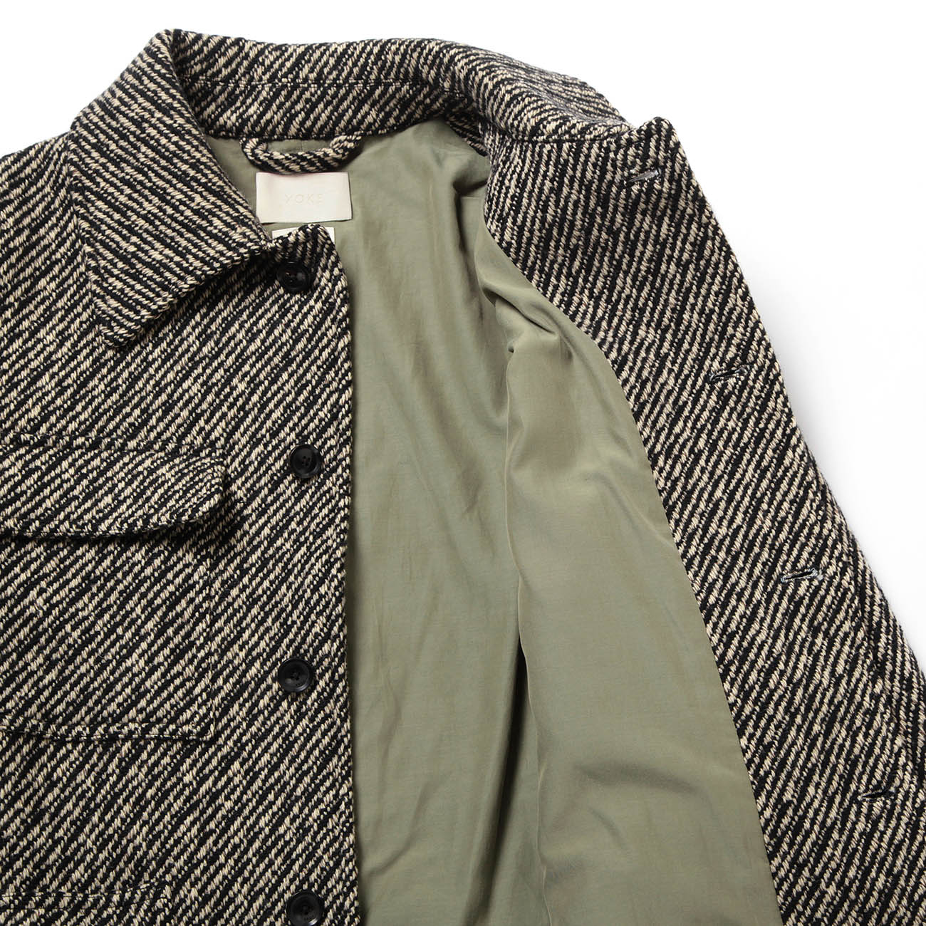 YOKE / ヨーク | WOOL NEP TWEED COVERALL JACKET - Beige | 通販