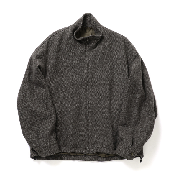 URU ウル 21aw zip up blouson URU / ウル | WOOL LIGHT TWEED - ZIP UP BLOUSON - Brown | 通販