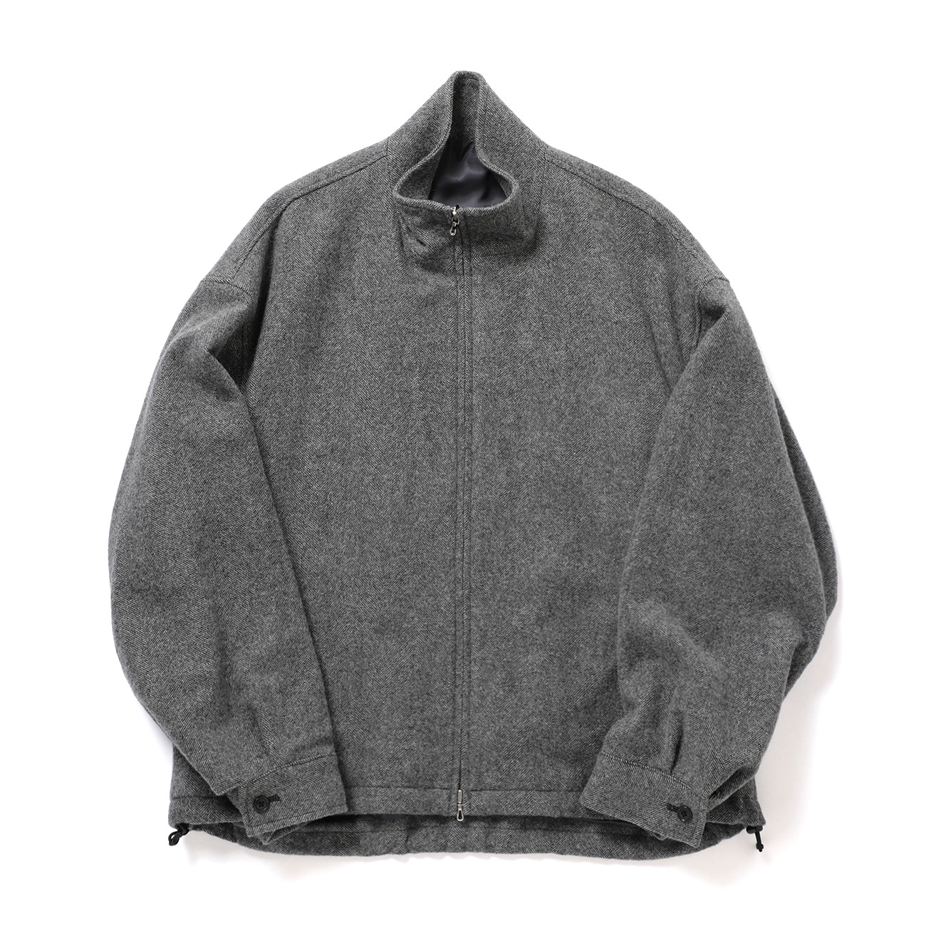 URU / ウル | WOOL LIGHT TWEED - ZIP UP BLOUSON - M.Gray | 通販