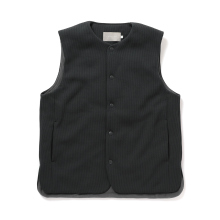 CURLY / カーリー | DOTTED LINE KNIT VEST - Charcoal