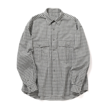 Porter Classic / ポータークラシック | ROLL UP FLANNEL GINGHAM CHECK SHIRT - Charcoal Gray