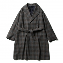 URU WOOL CHECK BELTED COAT　サイズ１ URU WOOL CHECK BELTED COAT サイズ1 URU WOOL CHECK BELTED