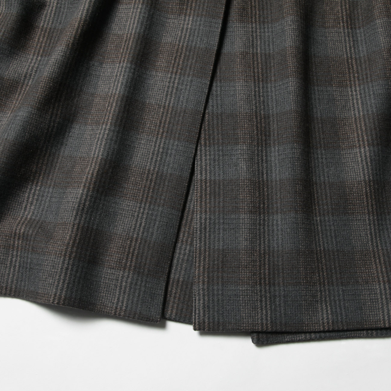 URU / ウル | WOOL CHECK BELTED COAT - Gray | 通販 - 正規取扱