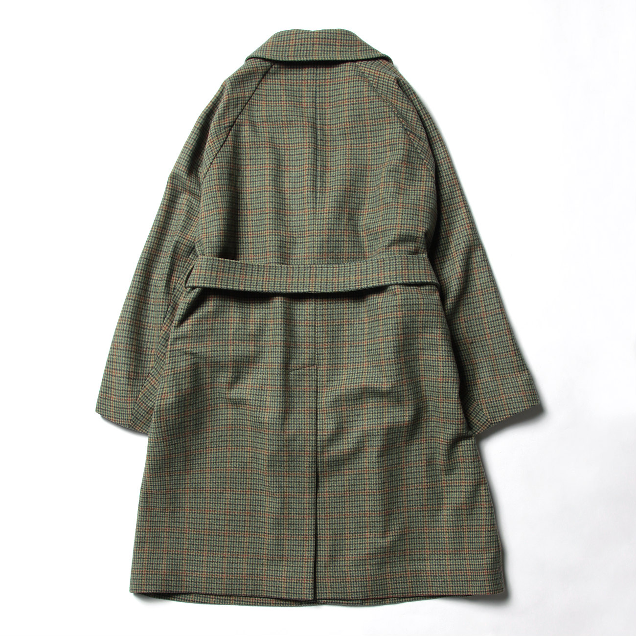 特注オーダー URU ウル 19AW 日本製 WOOL CHECK BELTED COAT