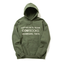 COW BOOKS / カウブックス | Book Vendor hoodie (Logo) - Green × Ivory