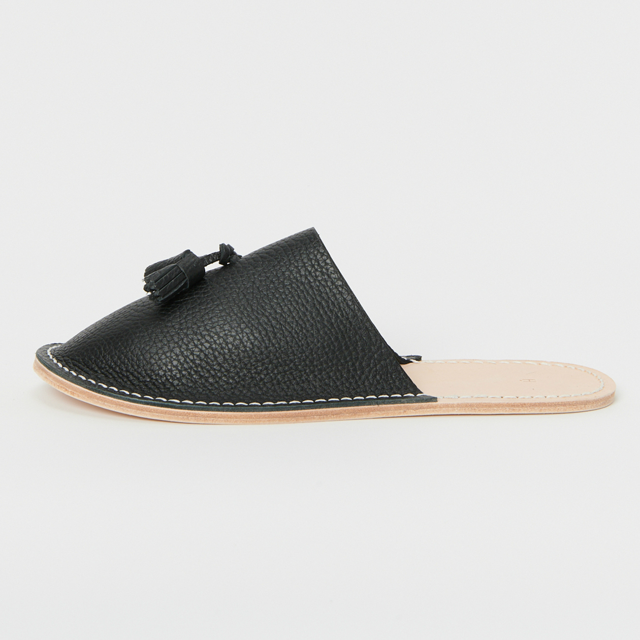 leather slipper - Blackサイド