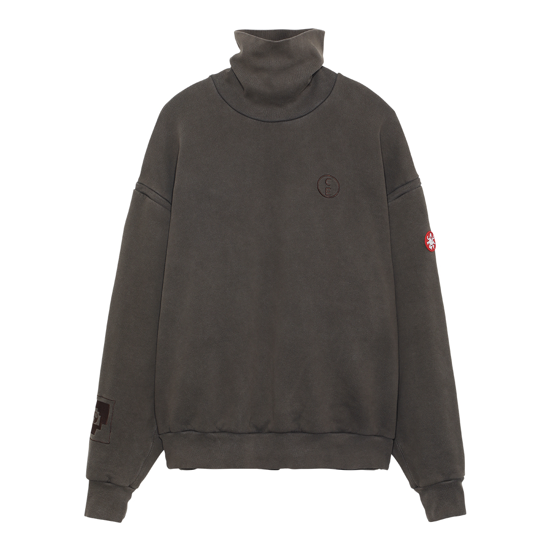 OVERDYE DOUBLE FACE TURTLE NECK - Brown